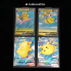 Pokemon Cards Chinese 4Pcs Surfing & Fly Pikachu V & Vmax Set CsDc - Combo Cards - Image 1