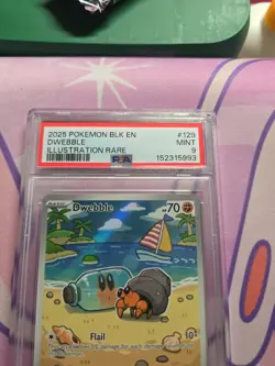 2025 POKEMON DWEBBLE 129/086 BLK EN-BLACK BOLT PSA 9 - Image 3