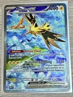 Pokemon 151 Zapdos EX Full Art Holo Special Illustration Rare 202/165 - Image 1
