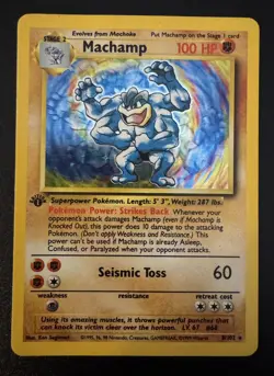 Pokemon 1999— Machamp 008/102 Deck Exclusives 1st Edition Holo Rare HP - Image 1