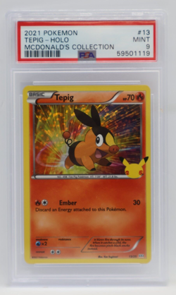 2021 Pokemon McDonald's Collection Holo Rare #13 - PSA Mint 9 - TEPIG - Image 1