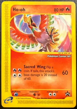 Ho-Oh # 52 WOTC Black Star PROMO "Pokemon Center NY" Stamped Card - Image 1