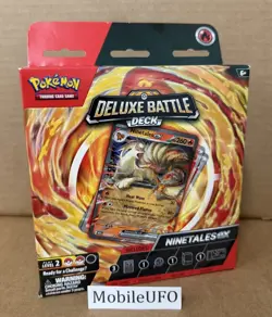 Pokemon Deluxe Battle Deck Ninetales ex Foil Cards Metallic Coin Deck W/60 Cards - Image 1