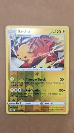 Pokemon Raichu 053/196 Swsh11: Lost Origin Reverse Holo NM TCG CCG - Image 1