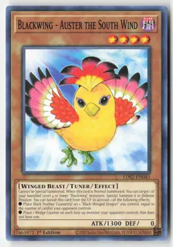 Yugioh - Blackwing - Auster the South Wind LDS2-EN041 1st Edition - Legendary Du - Image 1