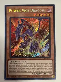 YUGIOH- Power Vice Dragon - BLZD-EN002 - Secret Rare - 1st Edition (IN HAND) - Image 1
