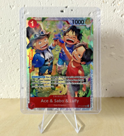 Ace & Sabo & Luffy Foil Carrying On His Will Super Rare OP13-007 One Piece CCG - Image 1