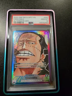 Romance Dawn One Piece Crocodile OP01-062 Alt Art Leader PSA 10 GEM MT - Image 1