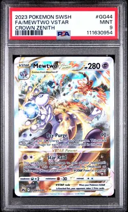 Mewtwo VSTAR GG44/GG70 PSA 9 SWSH Crown Zenith Galarian Gallery Pokemon Card AA2 - Image 1