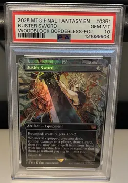 2025 MTG Final Fantasy Buster Sword Woodblock Borderless Foil #0351 PSA 10 - Image 1