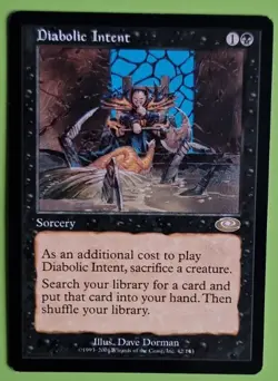 Mtg DIABOLIC INTENT, Planeshift, Black Rare Sorcery. - Image 1