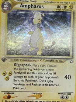 Pokemon TCG Ampharos Neo Genesis 1/111 Holo 1st Edition Holo Rare Halo Swirl NM - Image 5