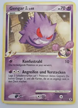 Pokemonkarte "Gengar GL", Basis, Deutsch, 40/111, 2009 - Image 1