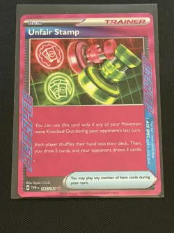 Pokemon TCG Unfair Stamp Sv06 Twilight Masquerade 165/167 Holo ACE SPEC Trainer - Image 1