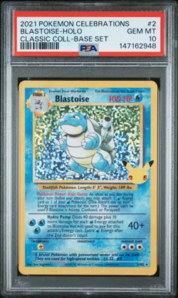 2021 POKEMON CELEBRATIONS CLASSIC COLLECTION #2 BLASTOISE-HOLO PSA 10 - Image 1