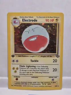 Electrode 02/64 Jungle Holo 1st Edition Pokemon Damaged - Image 1