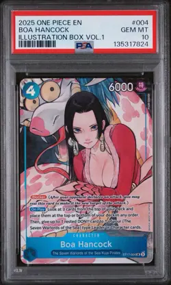 2025 ONE PIECE PROMOS ILLUSTRATION BOX VOL.1 #004 BOA HANCOCK PSA 10 GEM MINT - Image 1