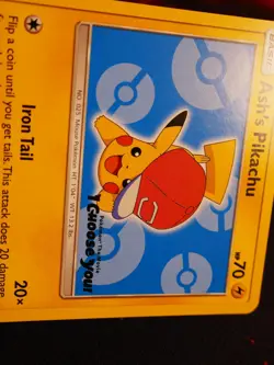 LP/NM Pokemon ASH'S PIKACHU Card BLACK STAR PROMO Set SM114 I Choose You Movie#2 - Image 2