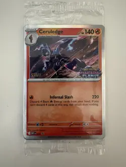 Phantasmal Flames STAFF Promo Prerelease All 4 Cards MEP014,015,016,017 Stamped - Image 1