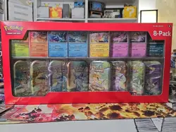 FAST SHIPPING Prismatic Evolutions Costco 8 Mini-Tin Bundle w/ Promo Cards - Image 1