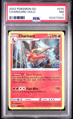 2022 POKEMON GO #010 CHARIZARD-HOLO PSA 7 - Image 1