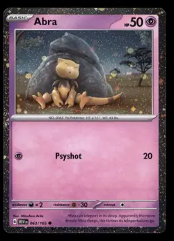 Abra 063/165 Holo Promo Miscellaneous Cards & Products Pokemon TCG NM - Image 1