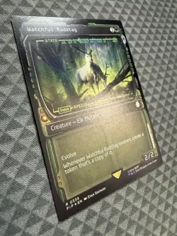 MTG Watchful Radstag #0335 Foil Showcase Rare Universes Beyond: Fallout (PIP) - Image 3