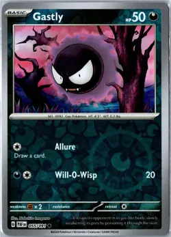 Pokemon Card - Gastly 055/091 Paldean Fates Common Reverse Holo Near Mint - Image 1