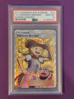 PSA 10 - SM Shining Legends - Pokemon Breeder - 73/73 - Full Art Ultra Rare - Image 1
