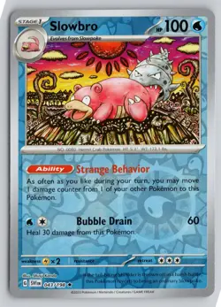 SLOWBRO 043/198 RARE SCARLET & VIOLET POKEMON REVERSE HOLO NM - Image 1