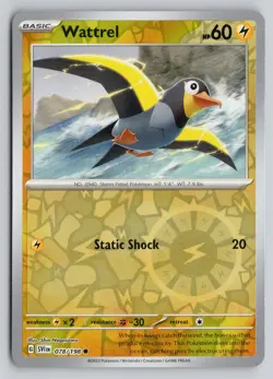 WATTREL 078/198 COMMON SCARLET & VIOLET POKEMON REVERSE HOLO NM - Image 1