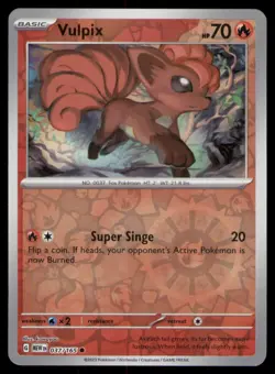 Vulpix 037/165 Common 151 Pokemon TCG Reverse Holo NM - Image 1