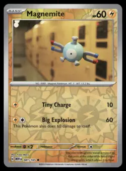 Magnemite 081/165 Common 151 Pokemon TCG Reverse Holo NM - Image 1
