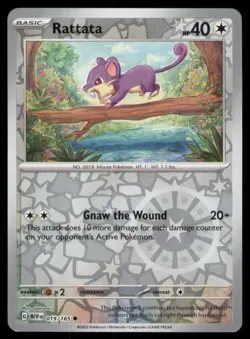 Rattata 019/165 Common 151 Pokemon TCG Reverse Holo NM - Image 1