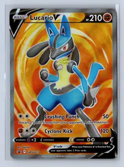 2022 Pokemon Sword & Shield Black Star Promo Lucario V #SWSH213 - Image 1