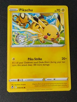 Pokemon Card Pikachu Silver Tempest Common 049/195 Near Mint - Image 1