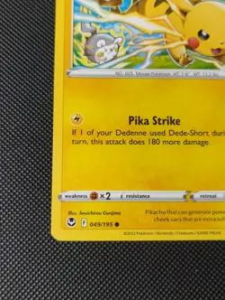 Pokemon Card Pikachu Silver Tempest Common 049/195 Near Mint - Image 4