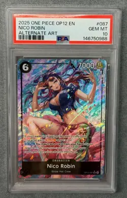 2025 One Piece OP12 Legacy Of the Master Alternate Art Nico Robin PSA 10 - Image 1