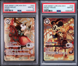 Disney Lorcana 9-Fabled #241 Minnie Mouse #242 Mickey Mouse Sequential PSA 10 - Image 1