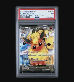 2016 POKEMON XY GENERATIONS RADIANT COLLECTION #RC28 FULL ART/FLAREON EX PSA 7 - Image 2
