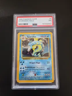 Pokemon 1999 Gyarados Original Base Set Holo PSA 7 - Image 1