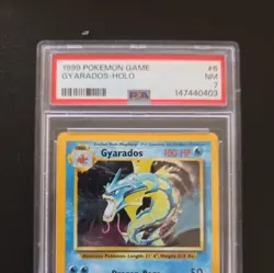 Pokemon 1999 Gyarados Original Base Set Holo PSA 7 - Image 3