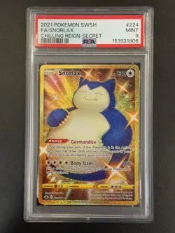 2021 POKEMON SWSH FA/SNORLAX CHILLING REIGN SECRET #224 PSA 9 - Image 1