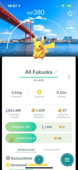 Pokemon Pikachu Stamp Fukuoka Japan Backgrounnd - Image 1
