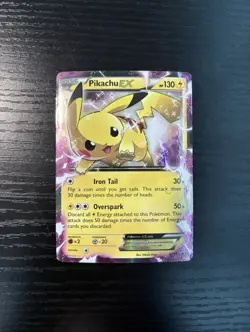 Pokemon TCG Pikachu EX XY84 Holo Moderately Played - Image 1