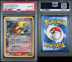 Pokemon TCG Flareon 2005 Delta Species Reverse Holo Stamped 5/113 PSA 8 - Image 1