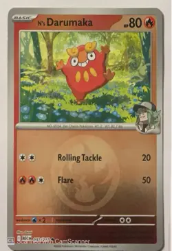 Pokemon N's Darumaka ASC032/217 (Energy Holo)ASC Basic 80HP Rolling Tackle Flare - Image 1