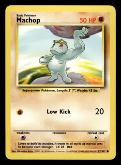 Machop 52/102 Base Set 4th Print UK 1999-2000 Pokemon Card - Image 1