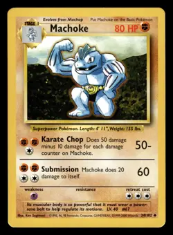 Machoke 34/102 Base Set 4th Print UK 1999-2000 Pokemon Card - Image 1