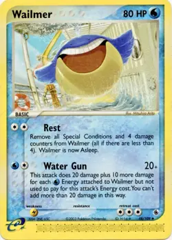 2003 EX Ruby & Sapphire Set Pokemon Card 048 Wailmer LP - Image 1